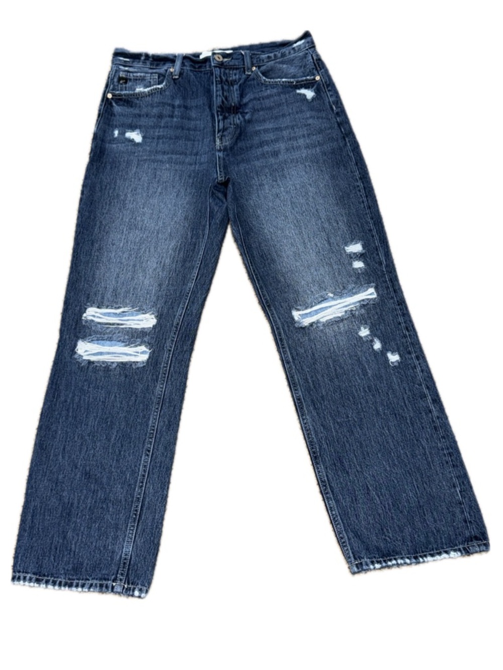 KANCAN Distressed Wide Leg Jeans Medium Wash | 9/28